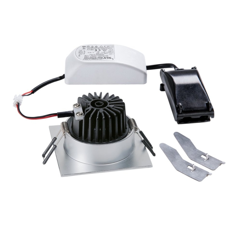 SLV NEW TRIA 68 I CS Indoor LED Deckeneinbauleuchte alu 2700K eckig