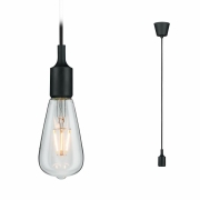 Neordic Pendelleuchte Ketil IP44 E27 max. 20W Schwarz dimmbar Silikon/Kunststoff 1-flammig