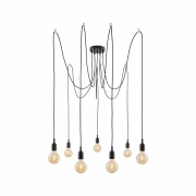 Neordic Pendelleuchte Ketil E27 max. 7x60W Schwarz dimmbar Silikon/Metall 7-flammig