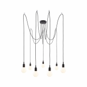 Neordic Pendelleuchte Ketil E27 max. 7x60W Schwarz dimmbar Silikon/Metall 7-flammig
