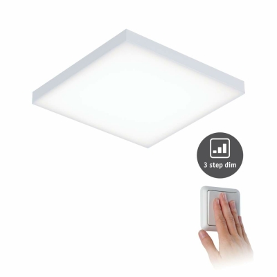 Paulmann LED Panel Velora eckig 225x225mm 12W 1200lm 3000K Weiß matt 3-Step-Dim