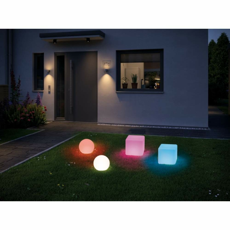 Paulmann Plug & Shine LED Lichtobjekt Smart Home Zigbee 3.0 Cube   IP65 RGBW+ 2,8W   Weiß