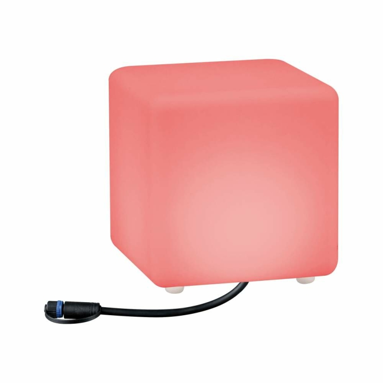 Paulmann Plug & Shine LED Lichtobjekt Smart Home Zigbee 3.0 Cube   IP65 RGBW+ 2,8W   Weiß