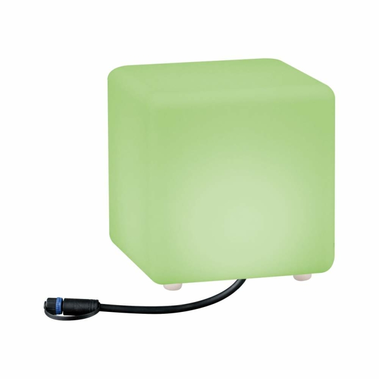 Paulmann Plug & Shine LED Lichtobjekt Smart Home Zigbee 3.0 Cube   IP65 RGBW+ 2,8W   Weiß