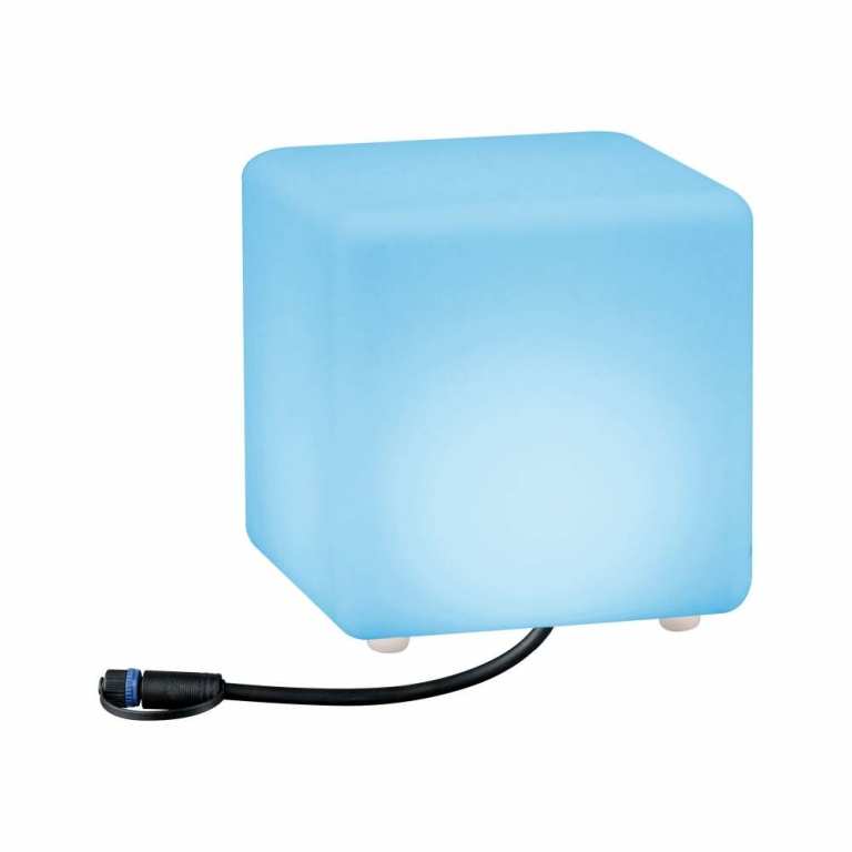 Paulmann Plug & Shine LED Lichtobjekt Smart Home Zigbee 3.0 Cube   IP65 RGBW+ 2,8W   Weiß