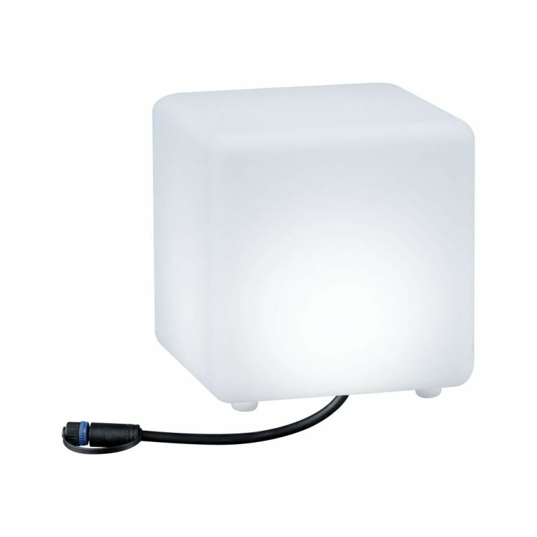 Paulmann Plug & Shine LED Lichtobjekt Smart Home Zigbee 3.0 Cube   IP65 RGBW+ 2,8W   Weiß