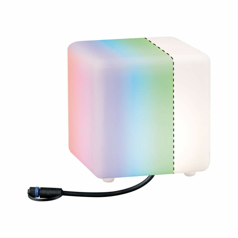Paulmann Plug & Shine LED Lichtobjekt Smart Home Zigbee 3.0 Cube   IP65 RGBW+ 2,8W   Weiß