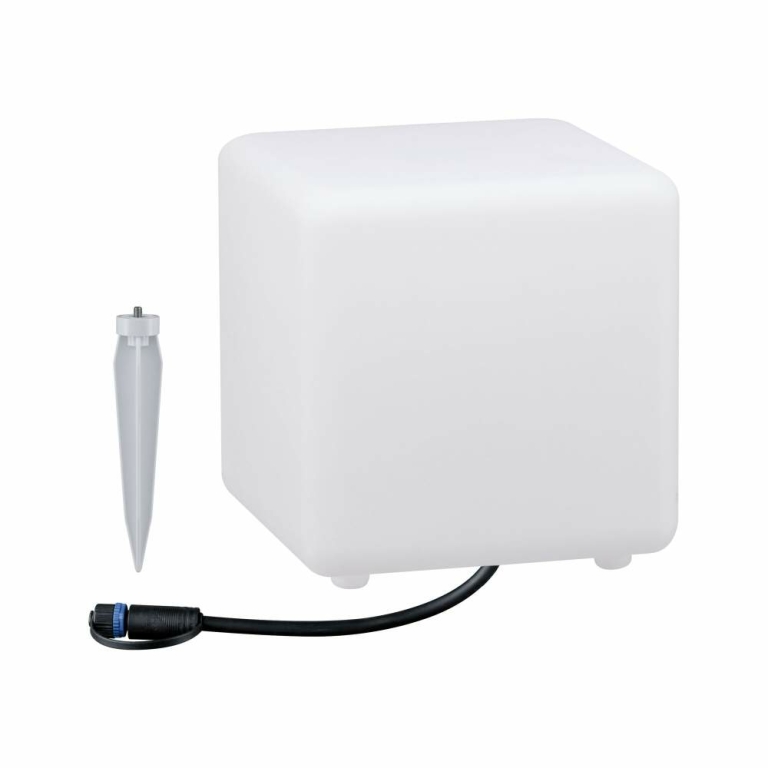 Paulmann Plug & Shine LED Lichtobjekt Smart Home Zigbee 3.0 Cube   IP65 RGBW+ 2,8W   Weiß
