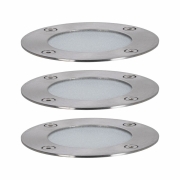 Plug & Shine LED Bodeneinbauleuchte Smart Home Zigbee RGBW Basisset IP65 RGBW+ 3x3,6W Silber