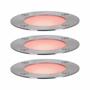 Plug & Shine LED Bodeneinbauleuchte Smart Home Zigbee RGBW Basisset IP65 RGBW+ 3x3,6W Silber