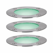 Plug & Shine LED Bodeneinbauleuchte Smart Home Zigbee RGBW Basisset IP65 RGBW+ 3x3,6W Silber