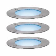 Plug & Shine LED Bodeneinbauleuchte Smart Home Zigbee RGBW Basisset IP65 RGBW+ 3x3,6W Silber