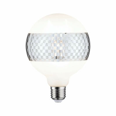 Paulmann LED G125 Ringspiegel Silber glanz kariert E27 2.700K dimmbar