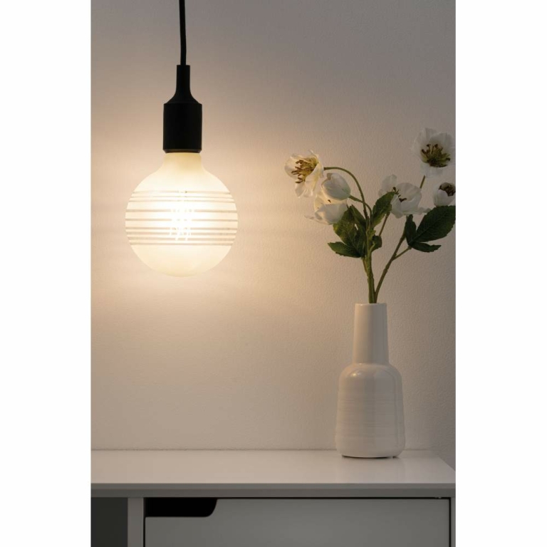 Paulmann LED G125 Ringspiegel Weiß matt liniert E27 2.700K dimmbar