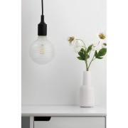 LED G125 Ringspiegel Weiß matt liniert E27 2.700K dimmbar