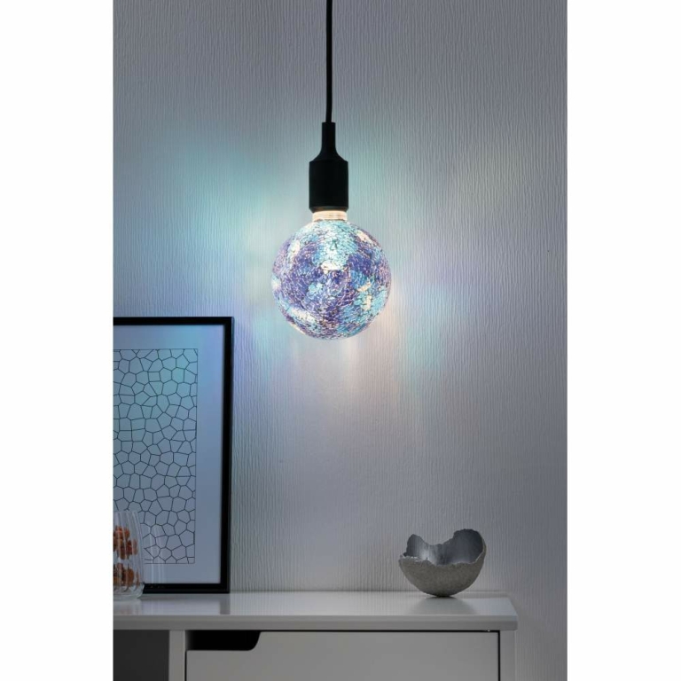 Paulmann LED G125 E27 Miracle Mosaic Blau 2.700K dimmbar