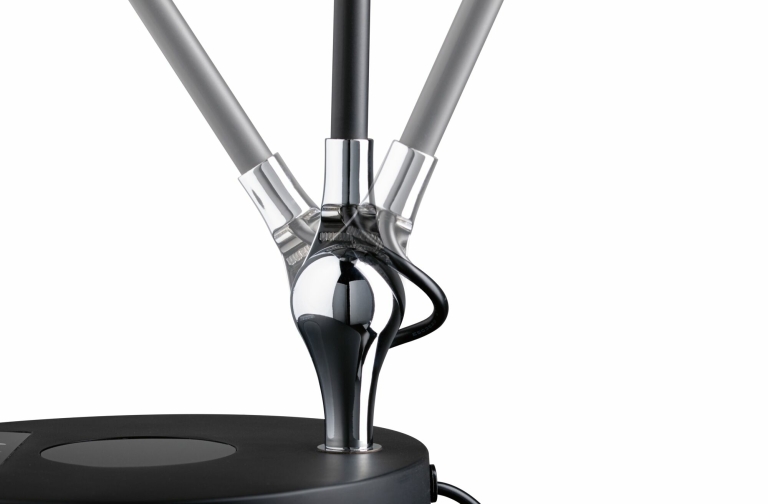 Paulmann LED Schreibtischleuchte Numis in schwarz mit QI Ladefunktion 1000lm - Stufenlos dimmbar 2700-6500K White Switch