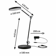 LED Schreibtischleuchte Numis in schwarz mit QI Ladefunktion 1000lm - Stufenlos dimmbar 2700-6500K White Switch