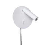 LED Wand-Leselampe Tabari Weiß/Chrom 3000K mit flexiblem Leuchtenkopf