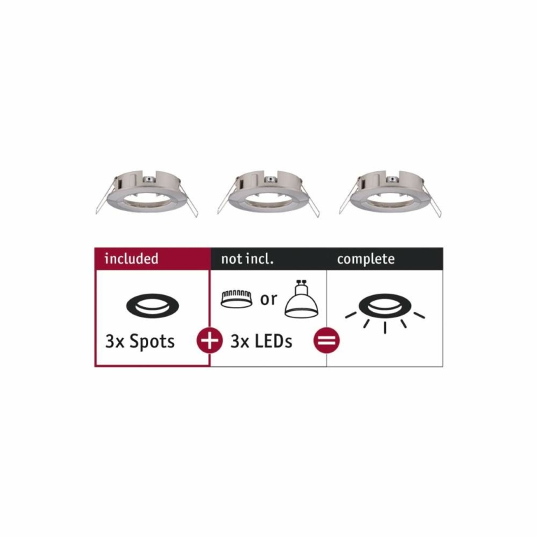 Paulmann Einbauleuchte Choose Spot starr max. 10W Eisen gebürstet 230V