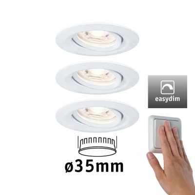 Paulmann LED Einbauleuchte Nova mini Plus Coin 3er-Set schwenkbar EasyDim 4,2W 2700K Weiß matt dimmbar 230V