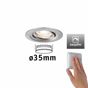 Paulmann LED Einbauleuchte Nova mini Plus Coin 1er-Set schwenkbar EasyDim 4,2W 2700K Eisen gebürstet dimmbar 230V