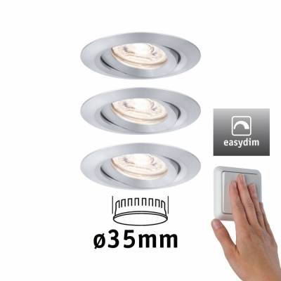 Paulmann LED Einbauleuchte Nova mini Plus EasyDim schwenkbar 3x4,2W 2.700K Alu 230V