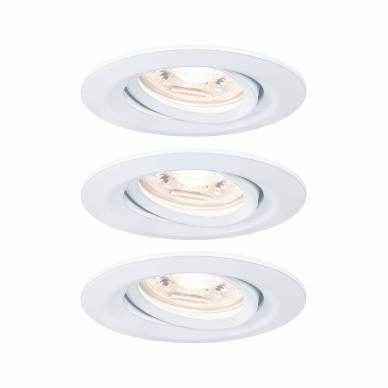 Paulmann LED Einbauleuchte Nova mini Coin 3er-Set schwenkbar 4W 2700K Weiß matt 230V