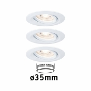 LED Einbauleuchte Nova mini Coin 3er-Set schwenkbar 4W 2700K Weiß matt 230V