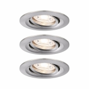 LED Einbauleuchte Nova mini Coin 3er-Set schwenkbar 4W 2700K Eisen gebürstet 230V