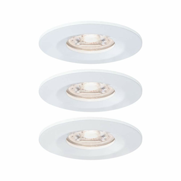 Paulmann LED Einbauleuchte Nova mini Coin 3er-Set starr IP44 4W 2700K Weiß matt 230V