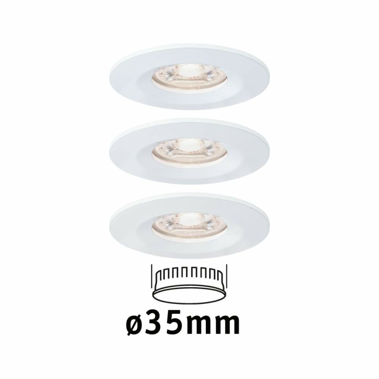 LED Einbauleuchte Nova mini starr IP44 3x4W 2.700K Weiß matt 230V