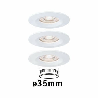 Paulmann LED Einbauleuchte Nova mini Coin 3er-Set starr IP44 4W 2700K Weiß matt 230V