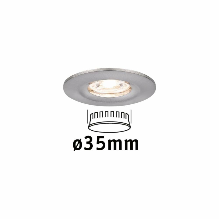 LED Einbauleuchte Nova mini starr IP44 1x4W 2.700K Eisen gebürstet 230V
