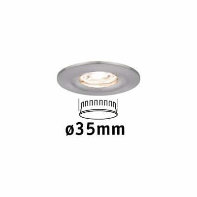 Paulmann LED Einbauleuchte Nova mini Coin 1er-Set starr IP44 4W 2700K Eisen gebürstet 230V