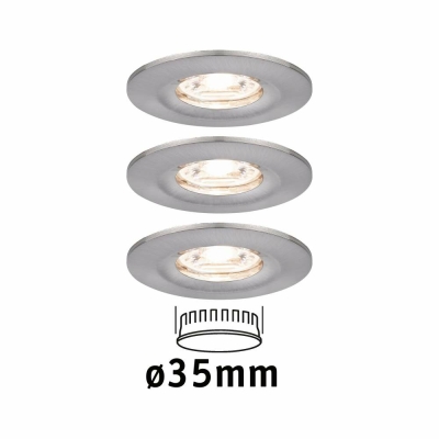 Paulmann LED Einbauleuchte Nova mini starr IP44 3x4W 2.700K Eisen gebürstet 230V