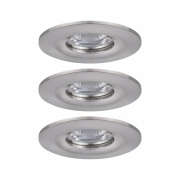 LED Einbauleuchte Nova mini Coin 3er-Set starr IP44 4W 2700K Eisen gebürstet 230V