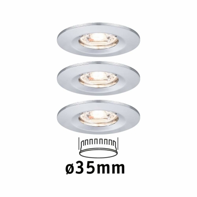 Paulmann LED Einbauleuchte Nova mini Coin 3er-Set starr IP44 4W 2700K Chrom 230V