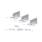 Möbelleuchten Clever Connect Starter Set Trigo Nickel gebürstet 12V 3x2,1W TunableWhite 2.700K