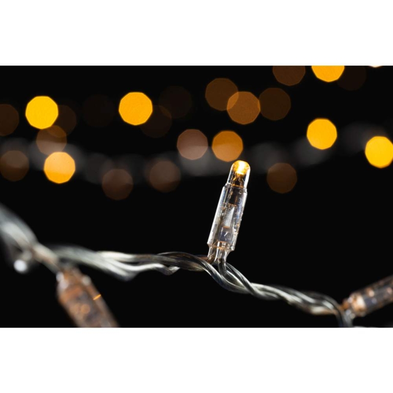MK-Illumination String Lite QF+, 105 LEDww, 15 flash LEDwh 12m, transparentes PVC Kabel, 36V, 4,3W
