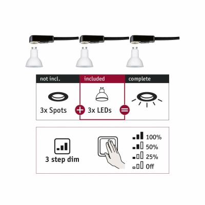 Paulmann LED Reflektor 3x GU10 Choose 3-Step-Dim 6,5W 460lm 2700K 230V dimmbar weiß