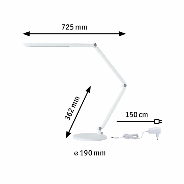 Paulmann LED Schreibtischleuchte FlexBar Weiß 10,6W WhiteSwitch 3.000K