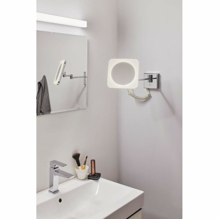 Paulmann HomeSpa LED Kosmetikspiegel Jora mit 3-fach Vergrößerung IP44 Chrom/Weiß/Spiegel 3,3W Tunable White 2.700K