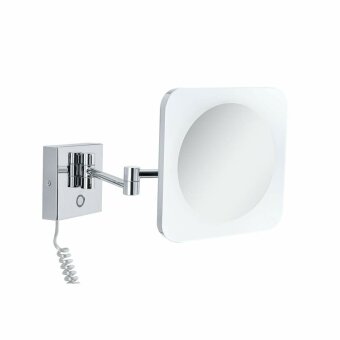 HomeSpa LED Kosmetikspiegel Jora mit 3-fach Vergrößerung IP44 Chrom/Weiß/Spiegel 3,3W Tunable White 2.700K