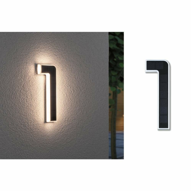 Paulmann Outdoor Solar Hausnummer 1 IP44 3.000K 0,2W Akku wechselbar
