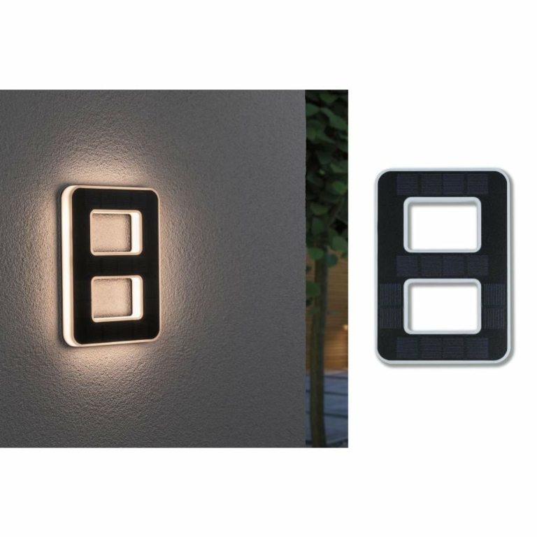 Paulmann Lampen1a Solar Schwarz Warmweiß 95393 IP44 Wandleuchte mit Solveig |