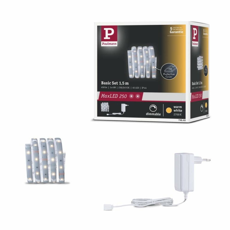 Paulmann MaxLED 250 Basisset beschichtet 1,5m IP44 Warmweiß Protect Cover