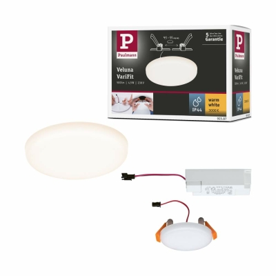 Paulmann LED Einbaupanel Veluna VariFit IP44 rund 75 4,5W 3.000K Satin