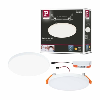 Paulmann LED Einbaupanel Veluna VariFit IP44 rund 125 8,5W 3.000K Satin