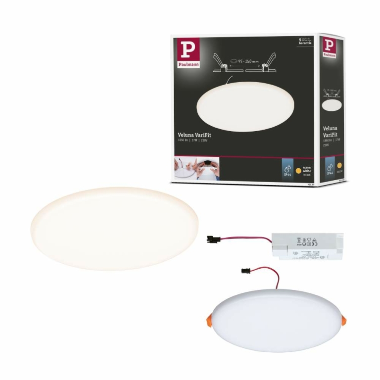 Paulmann 93063 LED Einbaupanel Veluna VariFit IP44 3-Stufen-dimmbar rund  185 17W | Lampen1a